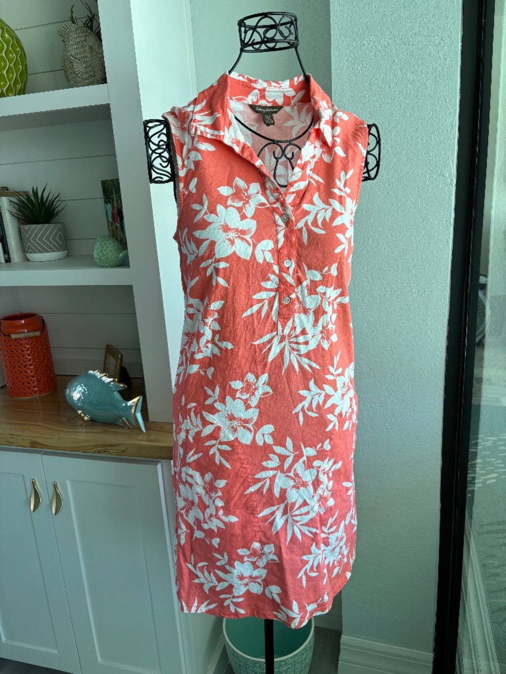 Tommy Bahama Coral Floral Dress Sz S